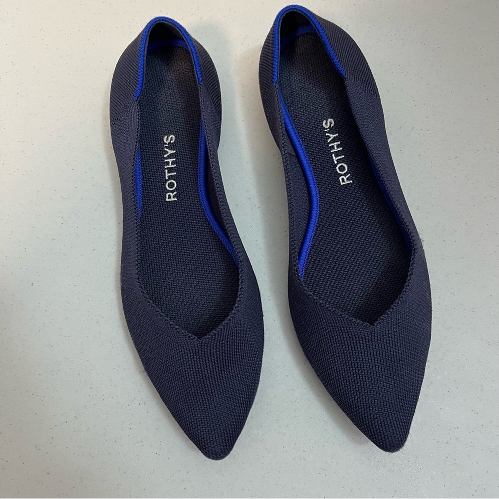 Rothy’s Blue Pointed Toe Flats Sz 10.5